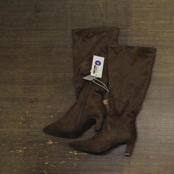 A New Day Womens Raye Tall Dress Boots 88375198 Dark Brown 6M - Picture 1 of 10